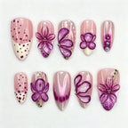 Press-On Nail Kit Floral Design Peel And Stick Comfortable Fit
