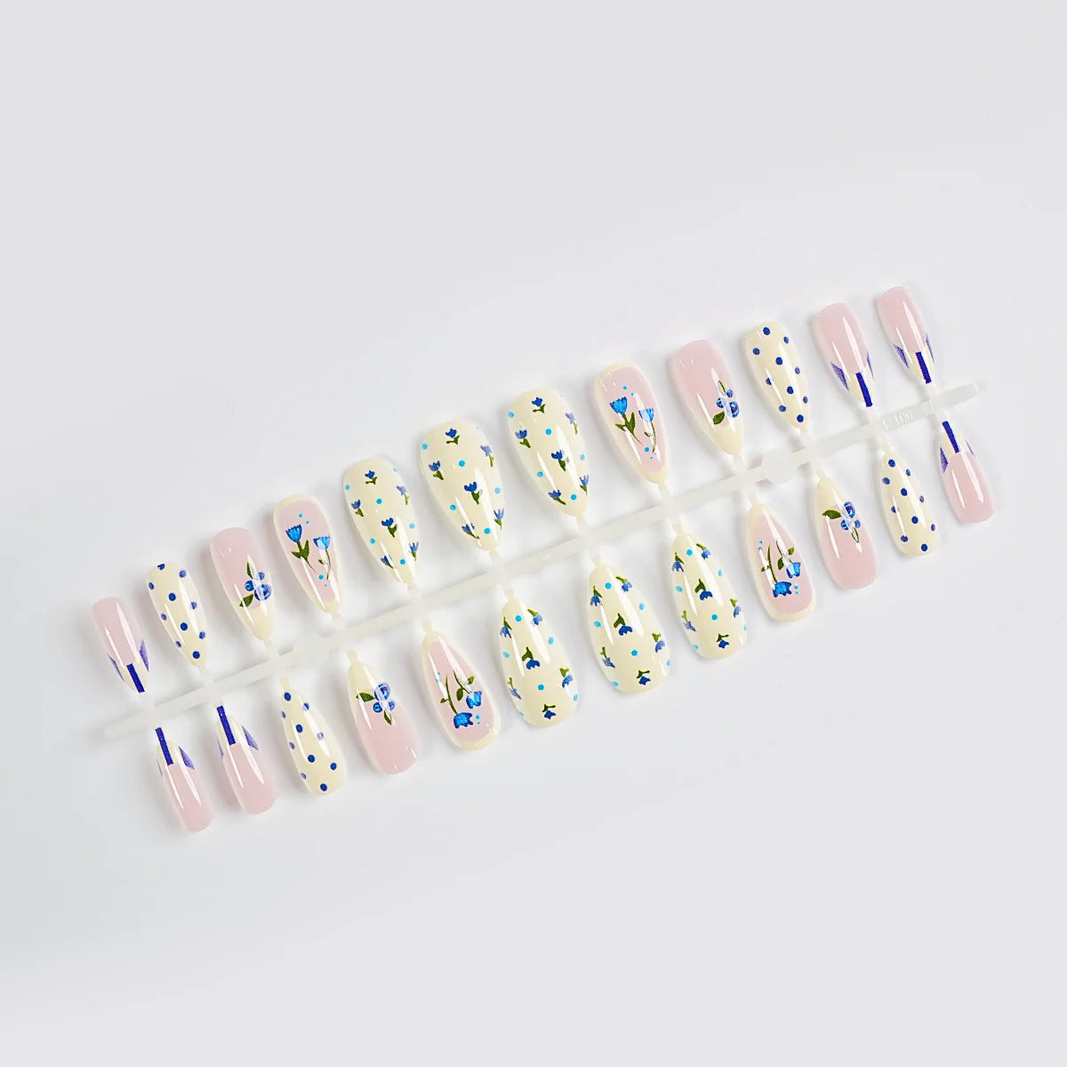 Press-On Nail Kit Floral Designs 24 Piece Tools Included