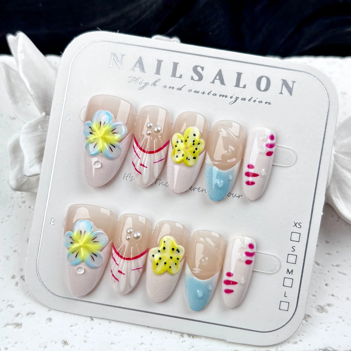 Press-On Nail Kit Floral Designs Salon-Quality Finish
