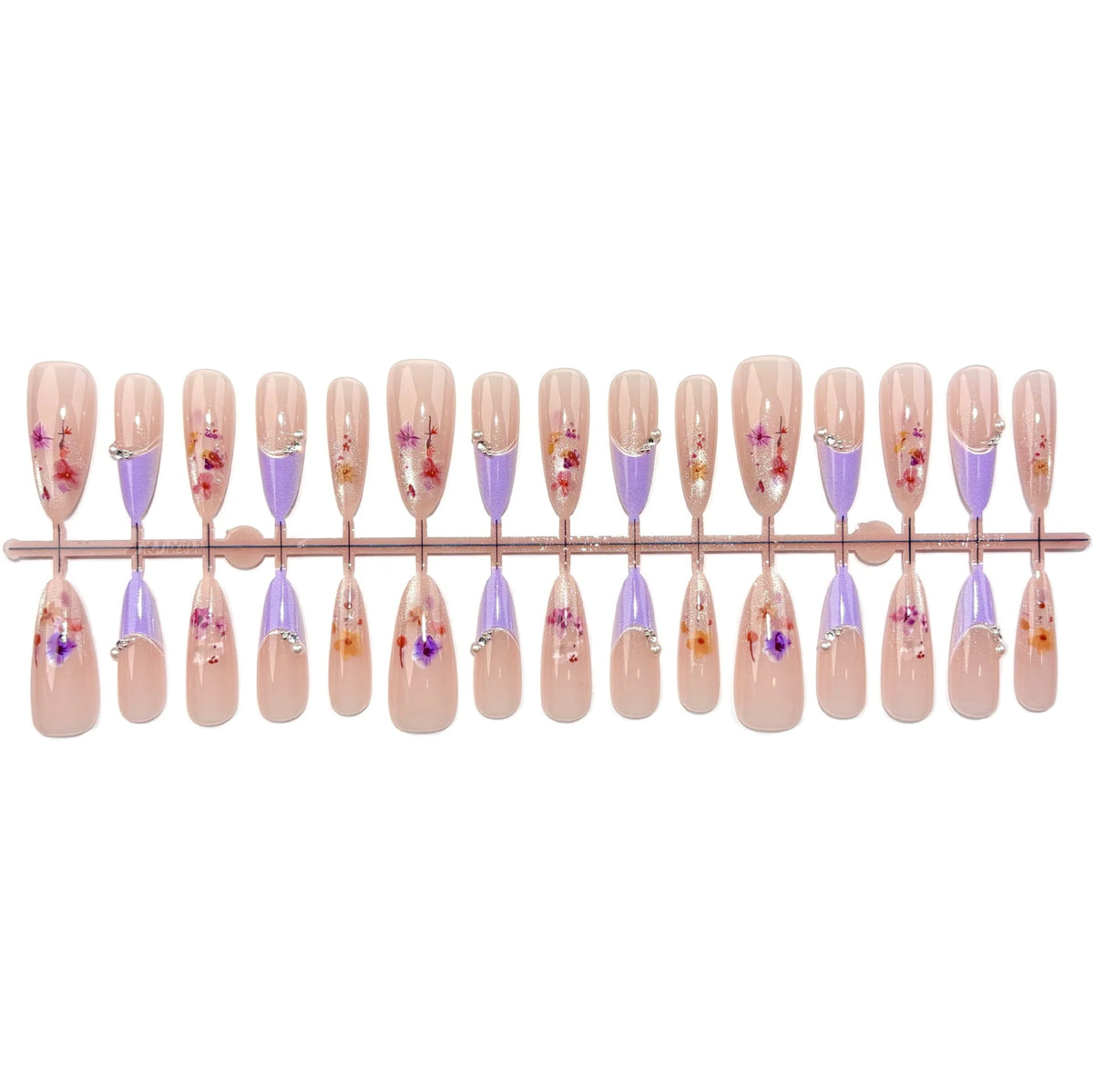 Press-On Nail Kit Floral Embellishments Quick-Apply Multiple Sizes