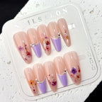 Press-On Nail Kit Floral Embellishments Quick-Apply Multiple Sizes