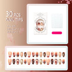 Press-On Nail Kit Floral & Gold Accents