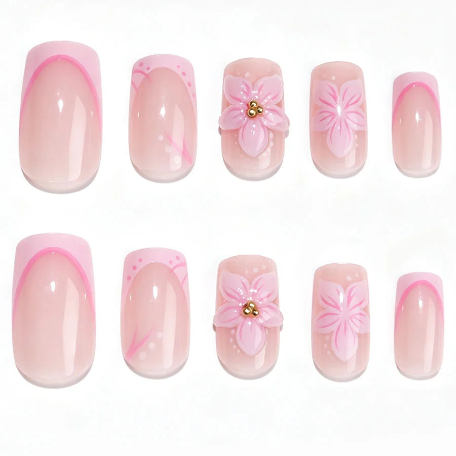Press-On Nail Kit Floral Peel & Press