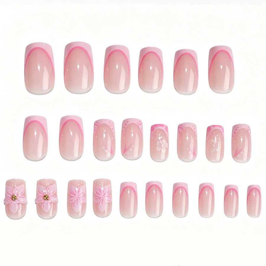 Press-On Nail Kit Floral Peel & Press