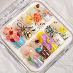 Press-On Nail Kit Floral Peel & Press Travel Case