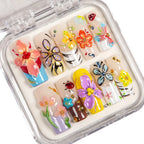 Press-On Nail Kit Floral Peel & Press Travel Case