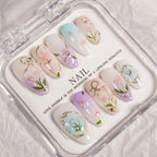 Press-On Nail Kit Floral Reusable & Long-Lasting