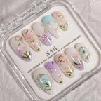 Press-On Nail Kit Floral Reusable & Long-Lasting