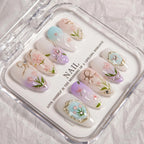 Press-On Nail Kit Floral Reusable & Long-Lasting