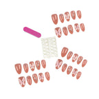 Press-On Nail Kit Floral Sparkle Adhesive Backing