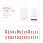 Press-On Nail Kit Floral Sparkle Adhesive Backing