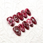 Press-On Nail Kit Floral & Sparkle Multiple Sizes