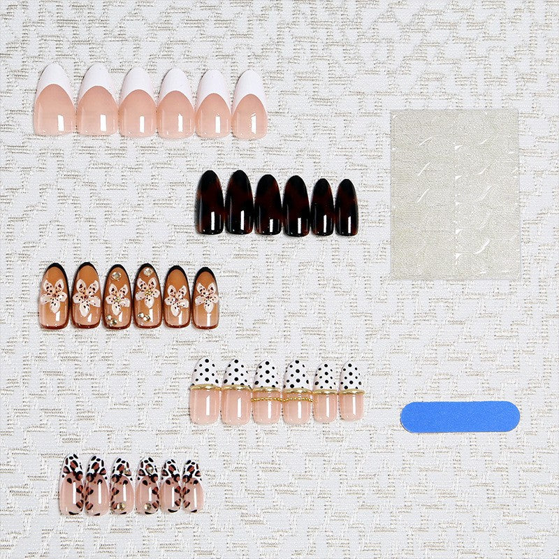 Press-On Nail Kit Floral & Textured Designs Easy Application