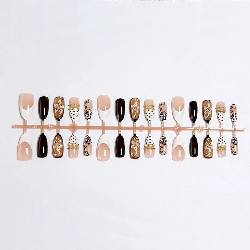 Press-On Nail Kit Floral & Textured Designs Easy Application