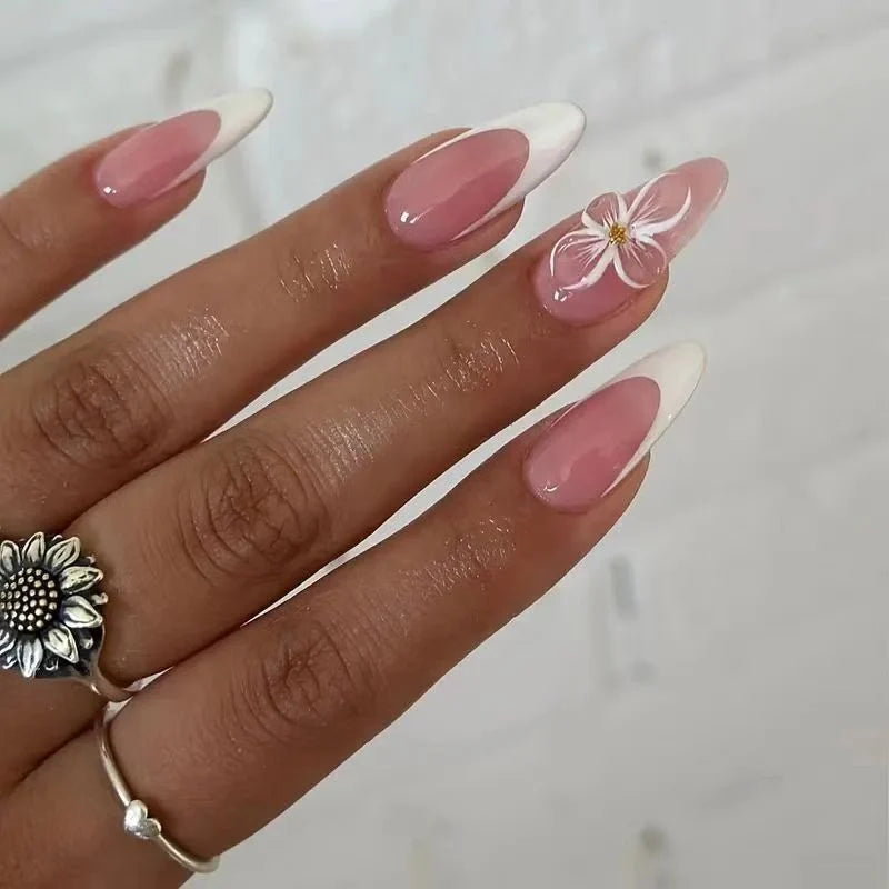 Press-On Nail Kit Floral Tip Reusable & Long-Lasting