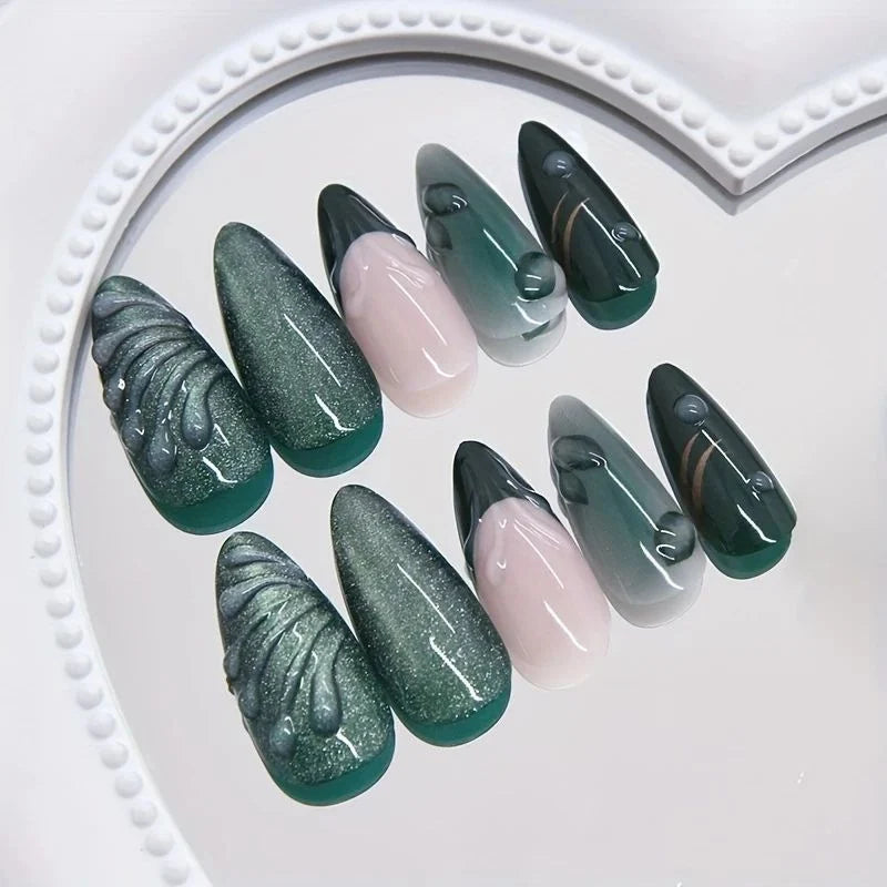 Press-On Nail Kit Floral Tip Reusable & Long-Lasting