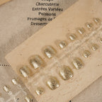 Press-On Nail Kit Glitter Accents Adhesive Backing Multiple Sizes