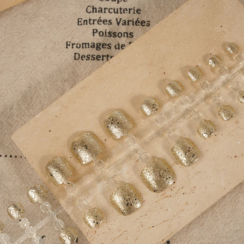 Press-On Nail Kit Glitter Accents Adhesive Backing Multiple Sizes