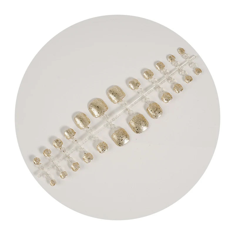 Press-On Nail Kit Glitter Accents Adhesive Backing Multiple Sizes