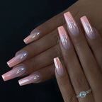 Press-On Nail Kit Glossy Almond Electroplated Finish