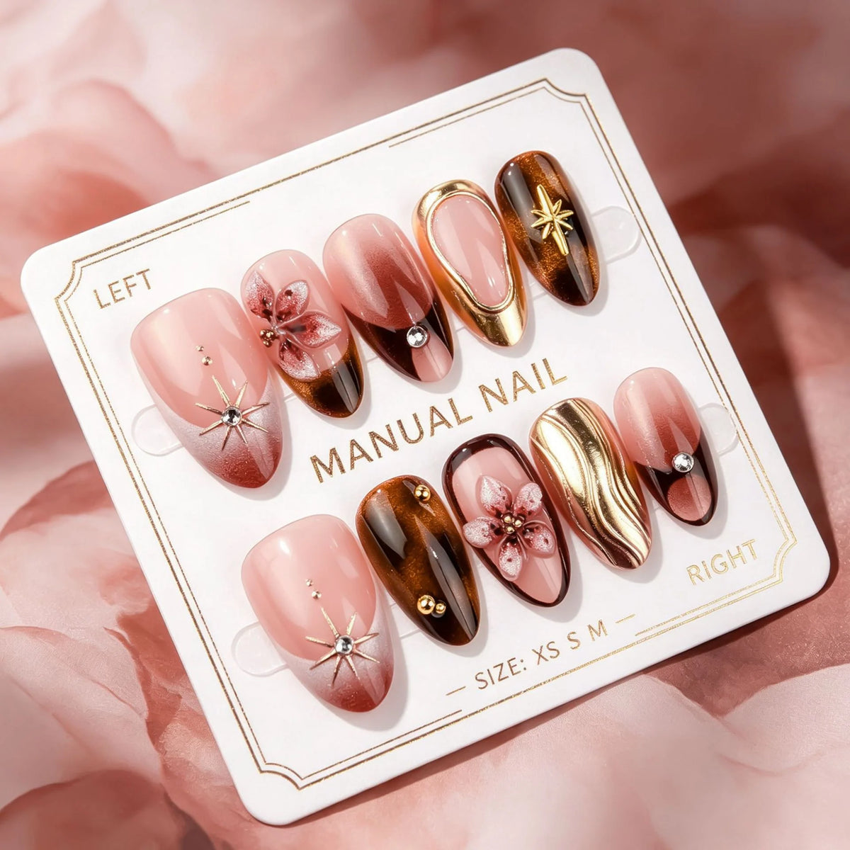 Press-On Nail Kit Handcrafted Designs Adhesive Strips