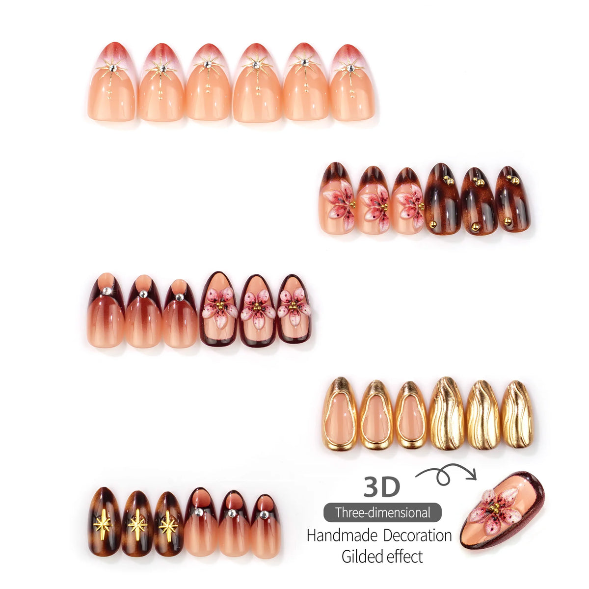 Press-On Nail Kit Handcrafted Designs Adhesive Strips