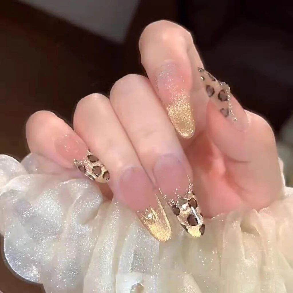 Press-On Nail Kit Handcrafted Floral Easy Apply & Remove