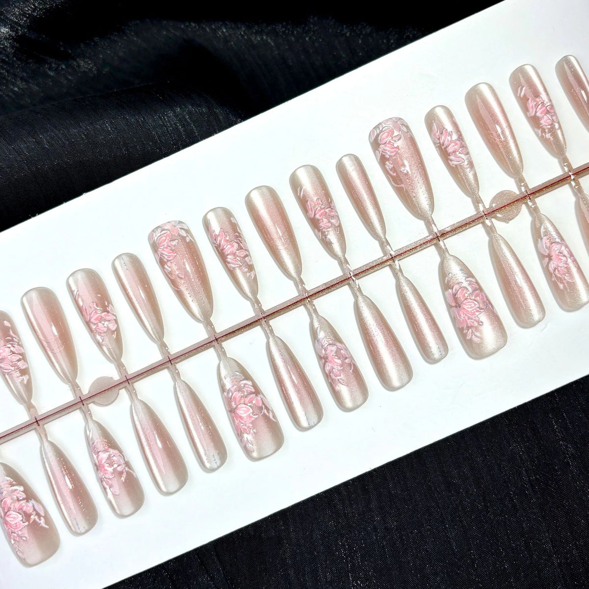Press-On Nail Kit Intricate Floral & Multiple Sizes