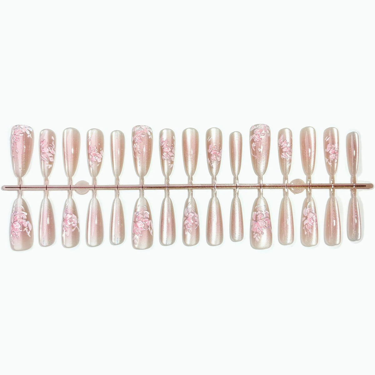 Press-On Nail Kit Intricate Floral & Multiple Sizes
