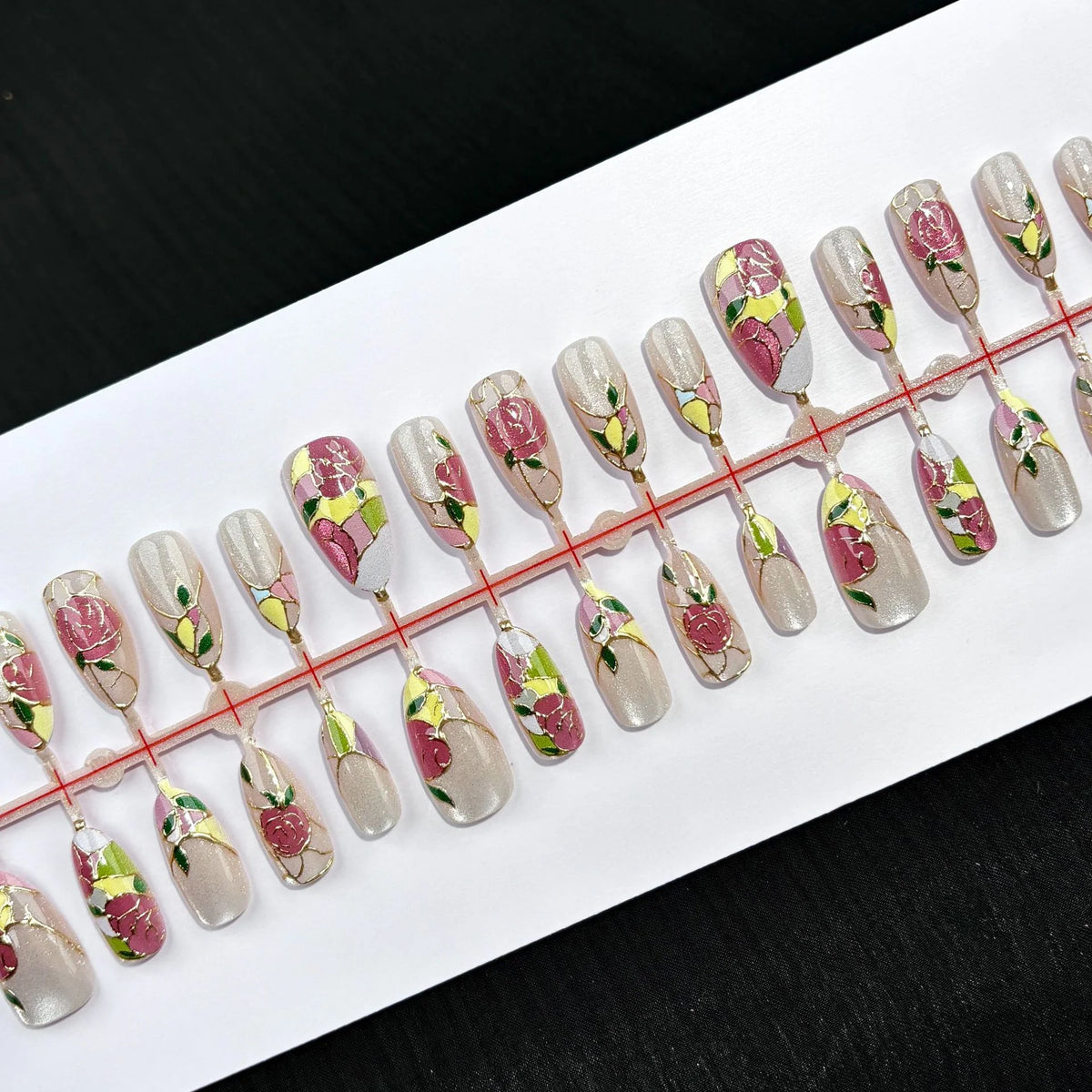 Press-On Nail Kit No-Glue & Reusable Floral Designs