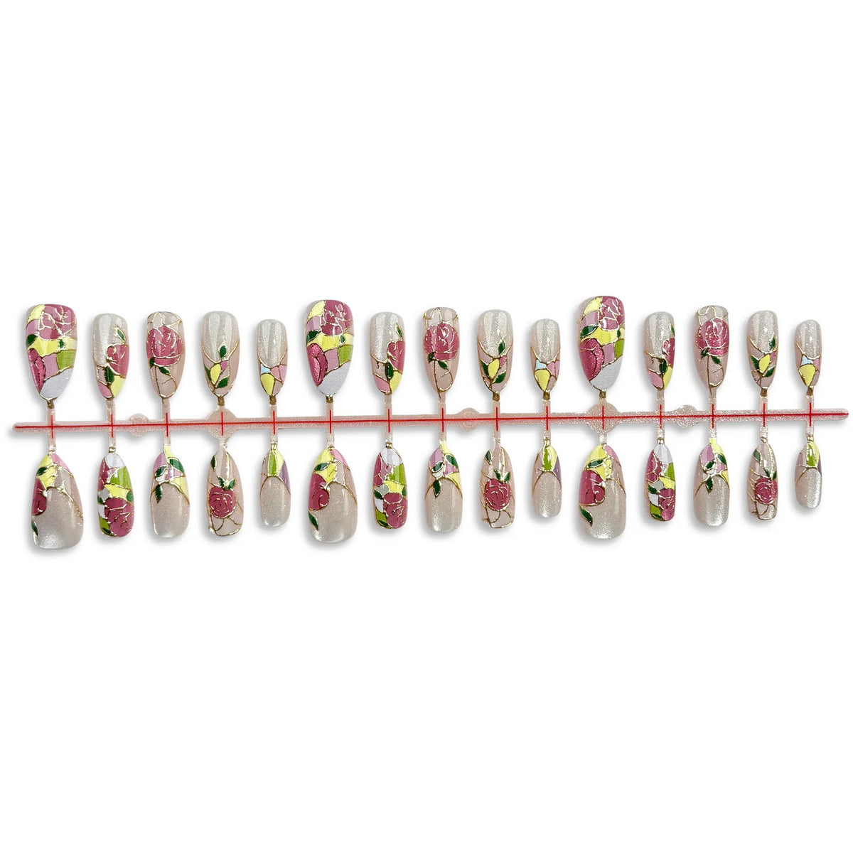 Press-On Nail Kit No-Glue & Reusable Floral Designs