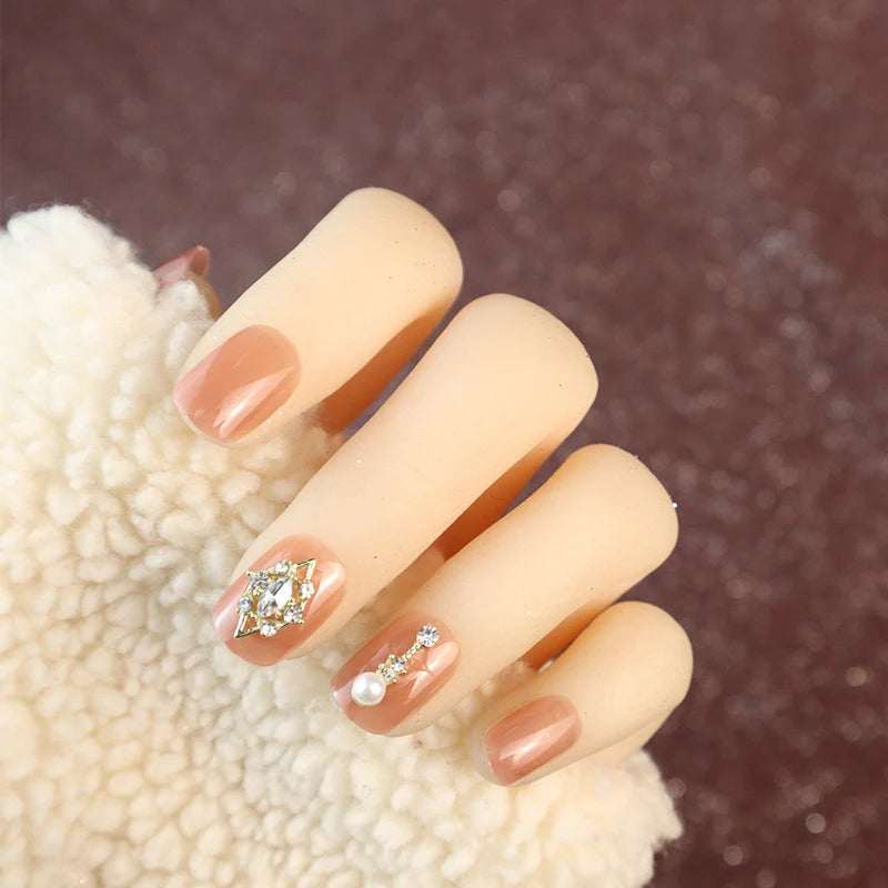 Press-On Nail Kit Peel-And-Press Reusable Rhinestone & Patterned