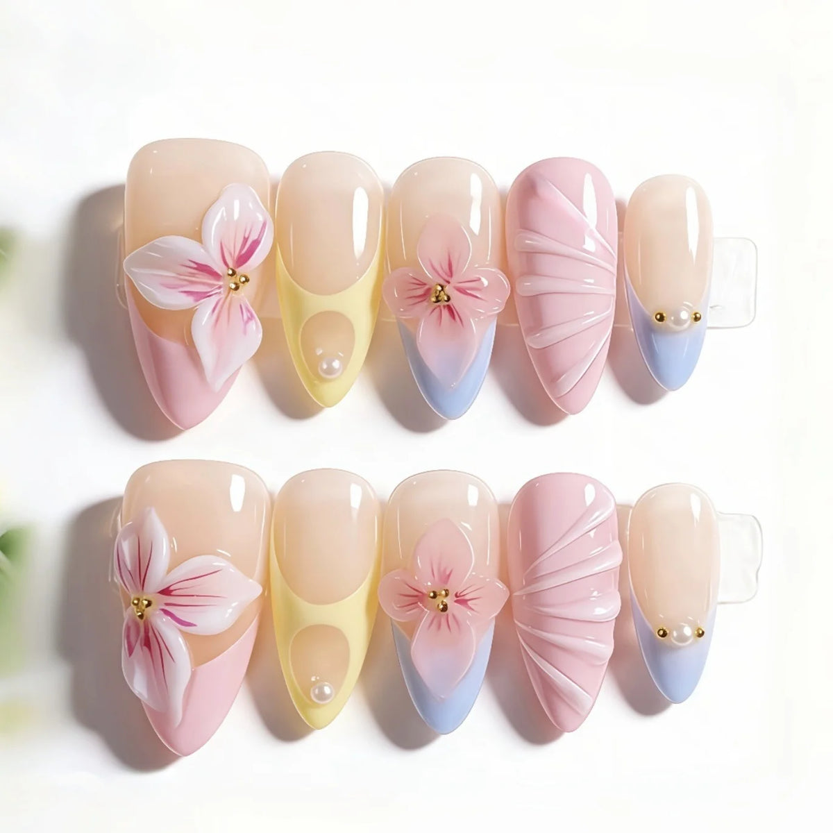 Press-On Nail Kit Peel & Stick Floral Designs