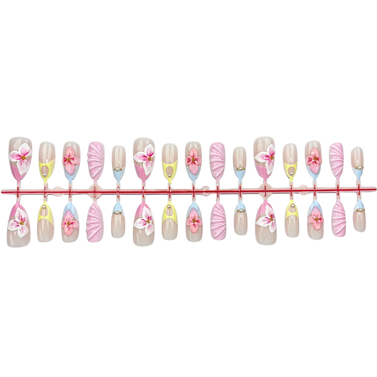 Press-On Nail Kit Peel & Stick Floral Designs