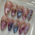 Press-On Nail Kit Reusable Celestial Star & Moon