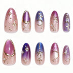 Press-On Nail Kit Reusable Celestial Star & Moon