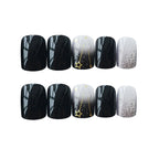 Press-On Nail Kit Reusable Glue-On Floral & Rhinestone