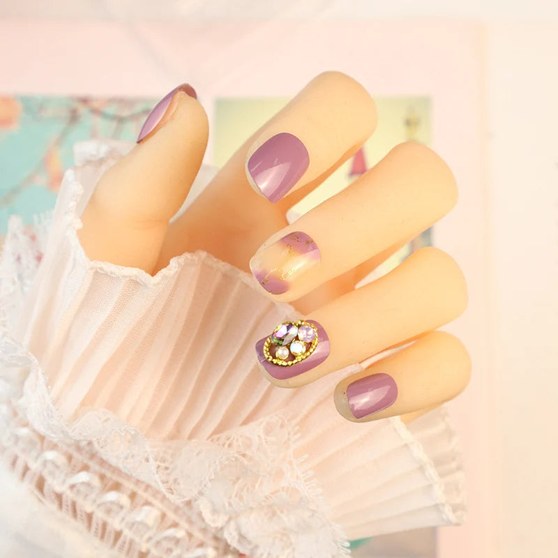 Press-On Nail Kit Rhinestone Embellished Peel And Stick
