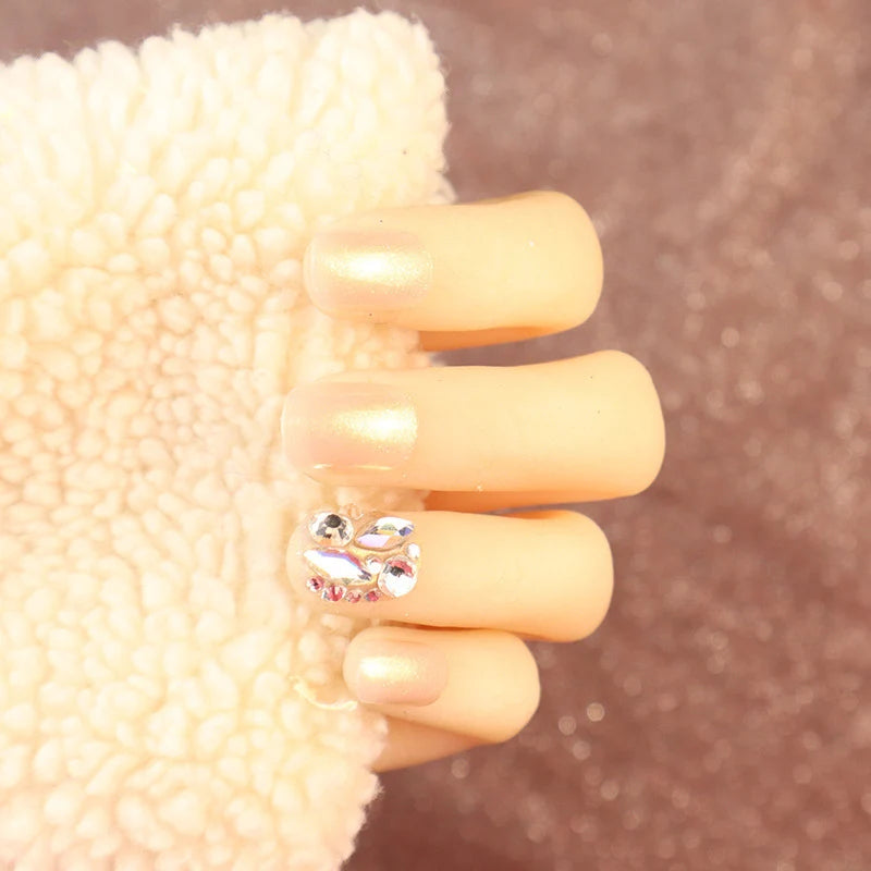 Press-On Nail Kit Rhinestone Embellished Reusable Multi-Size