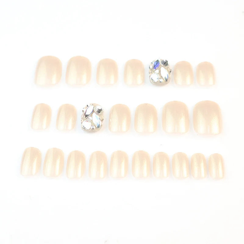 Press-On Nail Kit Rhinestone Embellished Reusable Multi-Size