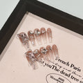 Press-On Nail Kit Rhinestone Floral Adhesive Tabs