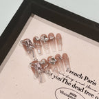 Press-On Nail Kit Rhinestone Floral Adhesive Tabs