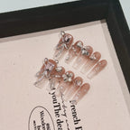 Press-On Nail Kit Rhinestone Floral Adhesive Tabs