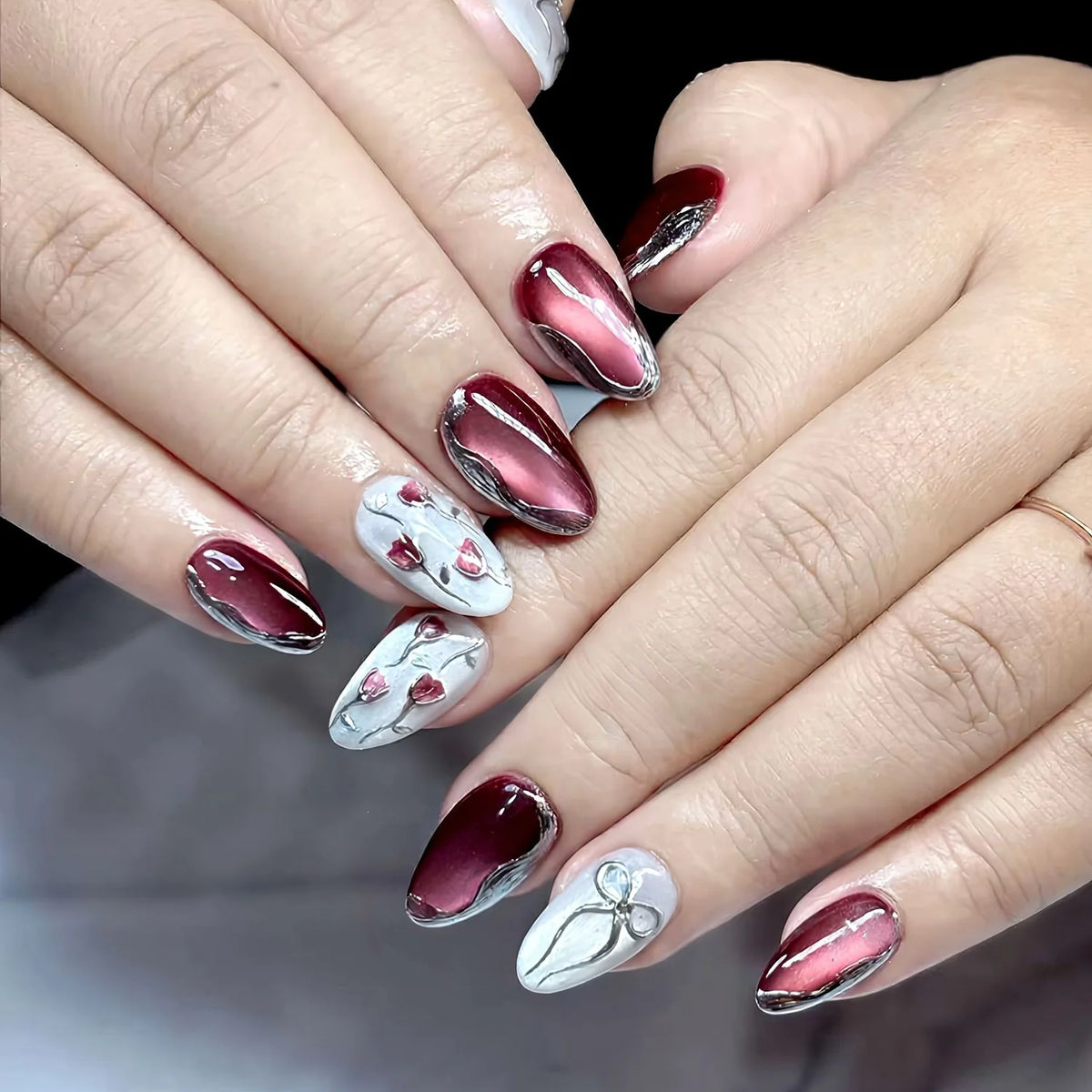 Press-On Nail Kit Salon-Quality 30 Pieces & Jelly Glue