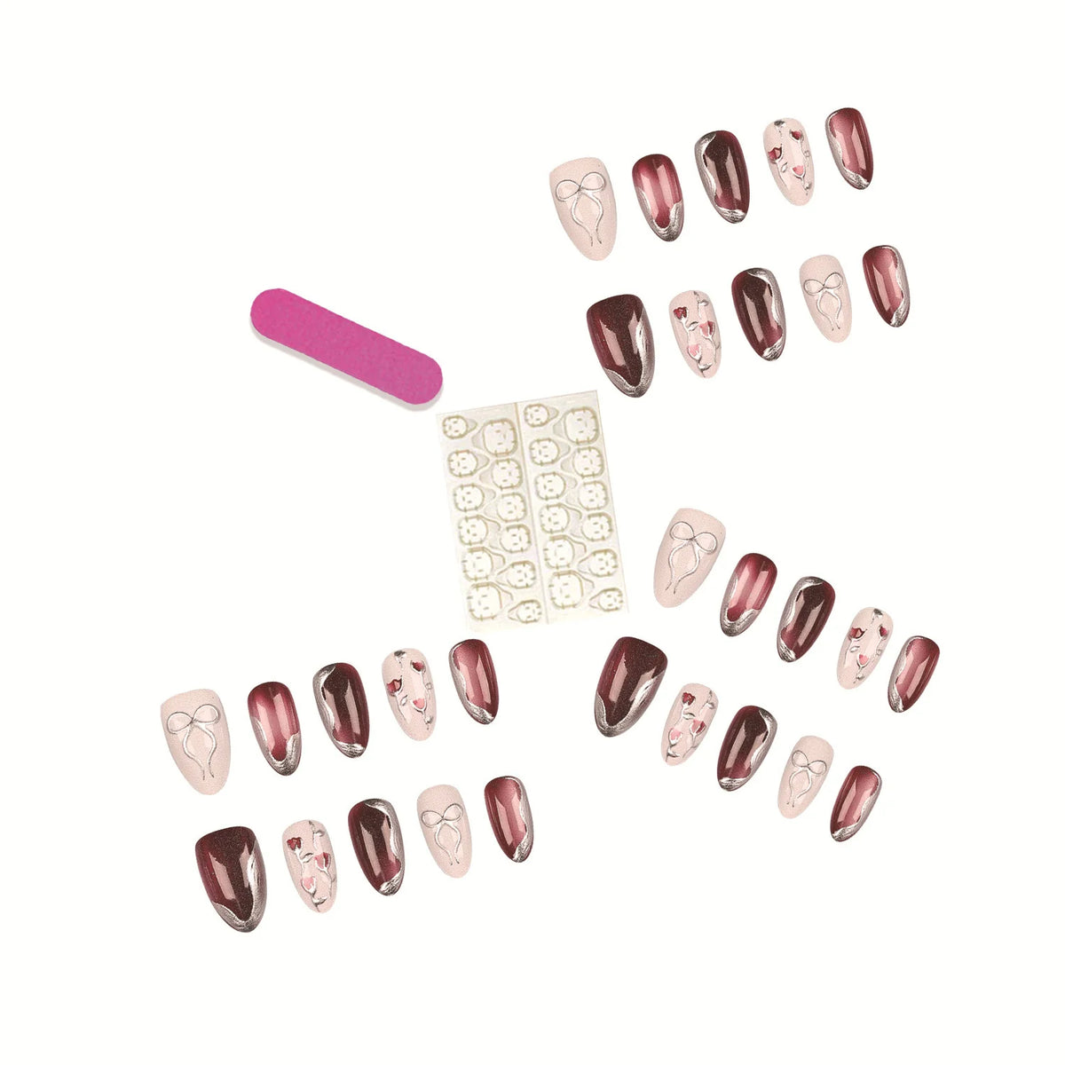 Press-On Nail Kit Salon-Quality 30 Pieces & Jelly Glue