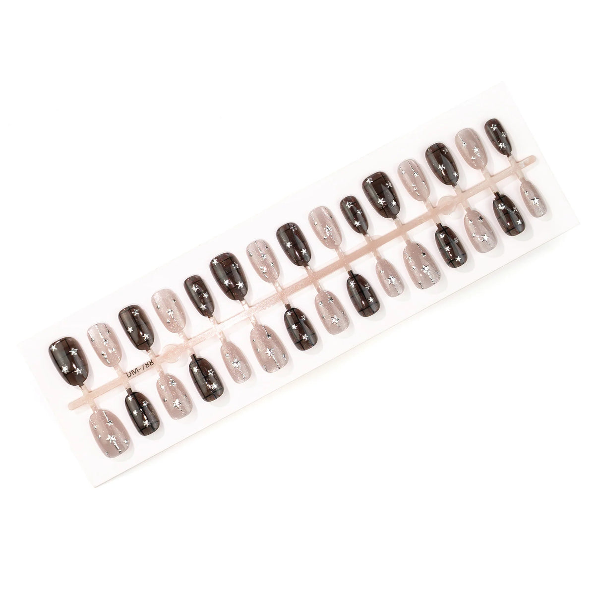 Press-On Nail Kit Star Pattern Mixed Gloss & Matte