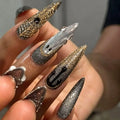 Press-On Nail Kit Stiletto Intricate Embellishments