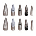 Press-On Nail Kit Stiletto Intricate Embellishments