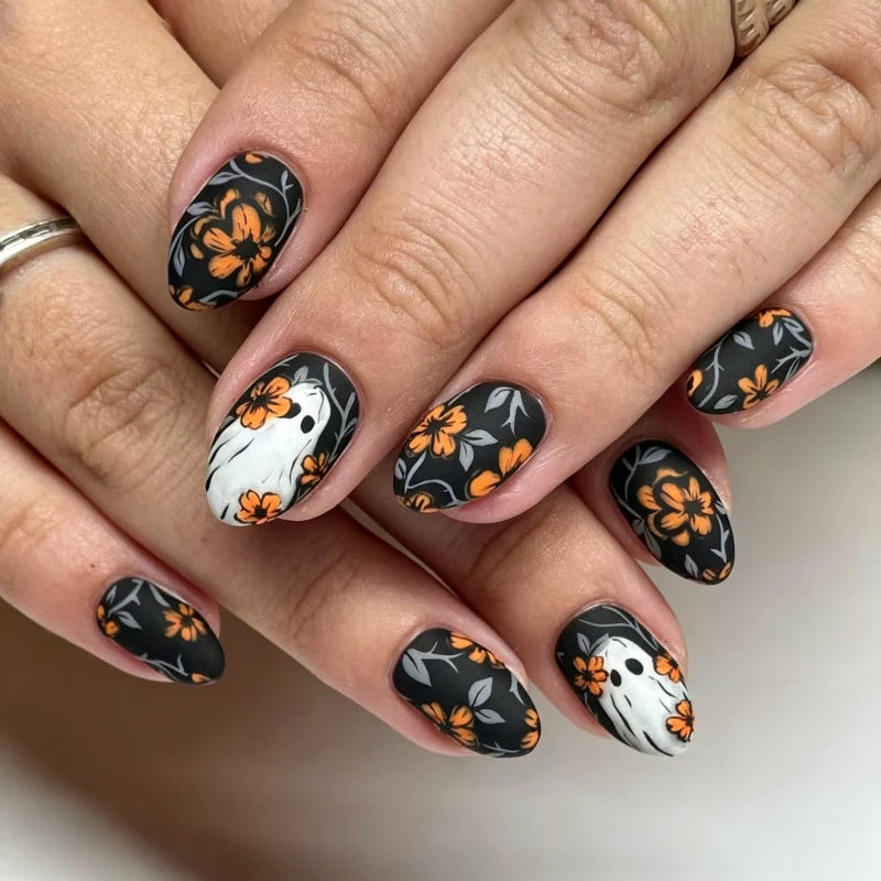 Press-On Nail Kit Vibrant Floral Easy Application