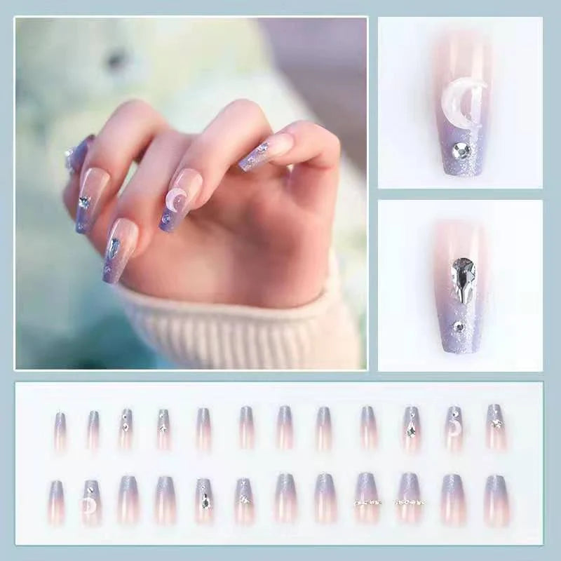Press-On Nail Kit Yellow Natural Look 24 Pieces